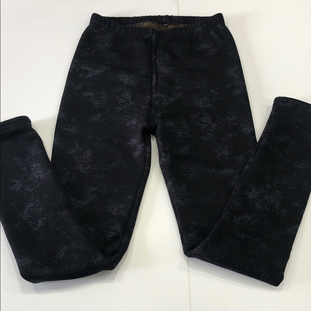 Just Cozy Women’s Fur-Lined Leggings – Size XS – Black & Grey Design